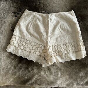 White Crochet Shorts